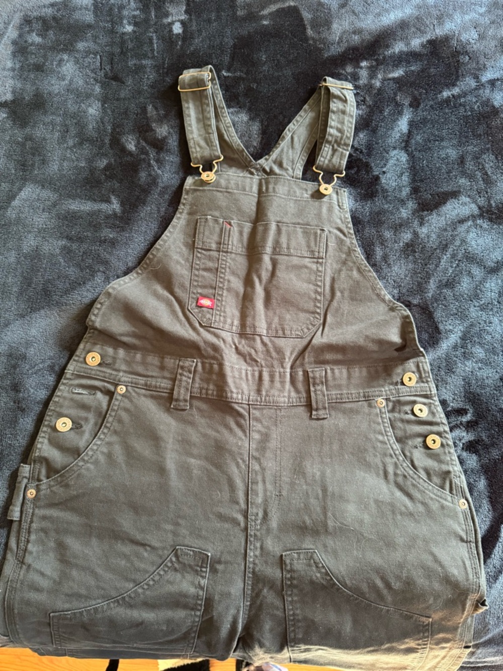 Womens dickies black double front work overalls size small
